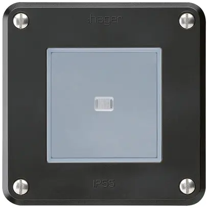 Interruttore INC robusto IP55 schema 3 illuminato nero 