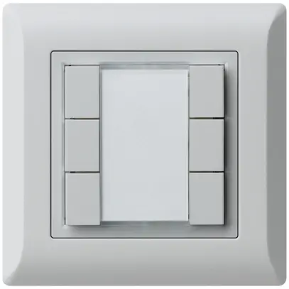 Poussoir multifonction ENC kallysto.line KNX RF 6× gris clair 