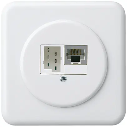 Boîte de raccordement ENC basico 1×RJ45s+1×TT83 blanc 