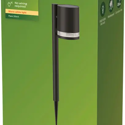 Luminaire avec piquet LED Philips Fyce Solar SEN 1.5W 200lm 827 IP44 Ø90 noir 