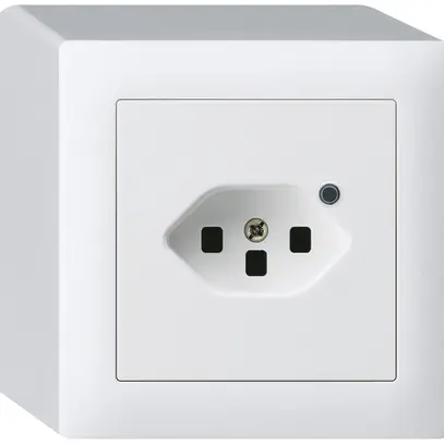 Prise AP Hager kallysto 1×T23 illuminé Q blanc ultra 