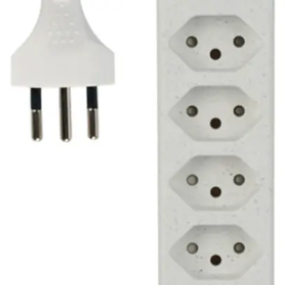 Presa multipla Re:Life 10A con interruttore ACC/CHIUS 7×T13 1.8m bianco 