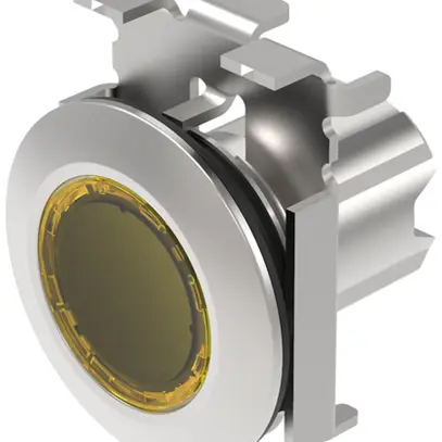 Boîtier pour poussoir lumineux EAO45 plat jaune Ø30.5mm IP67/IP69K anneau gris 