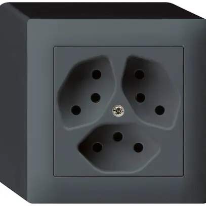 Presa AP kallysto 3×T13 antracite con protezione bambini 
