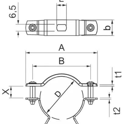 Rohr-/Kabelschelle Bettermann, mit Schraubenloch, Ø20…25mm, verzinkt 