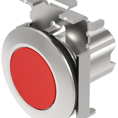 Pulsante INS EAO45, I, rosso, anello grigio sabbia, piatto 