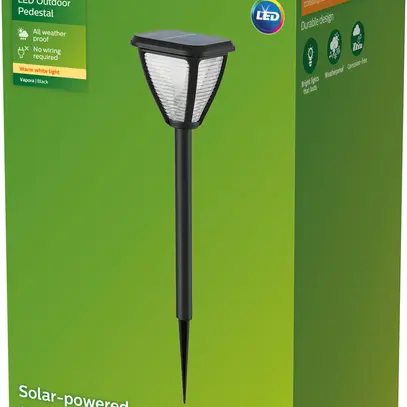 LED-Spiessleuchte Philips Vapora Solar SEN 1.5W 200lm 827 IP44 130×130 schwarz 