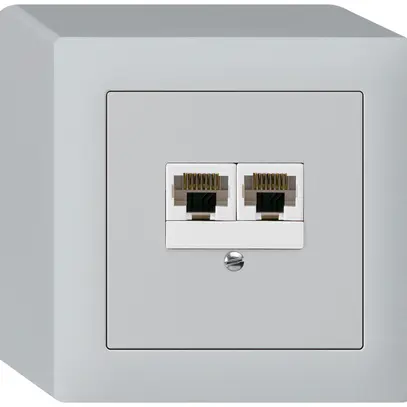 Boîte AP kallysto 2×RJ45u séparé gris clair 