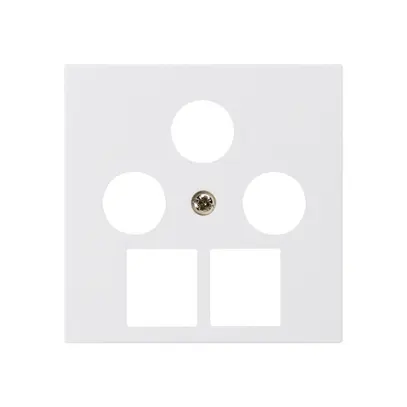 Placca frontale kallysto 3×coassiale/2×RJ45 bianco 