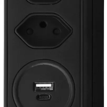 Steckdosenleiste Steffen CLAMP 3×T13 1×USB-A 1×USB-C 1.5m schwarz 