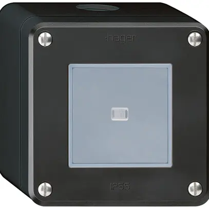 AP-Druckschalter robusto IP55 Schema 3/2P beleuchtet schwarz 