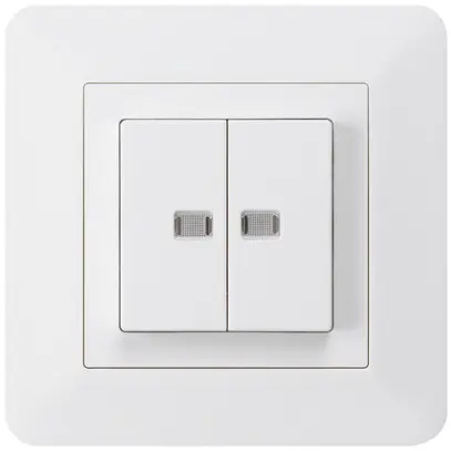 Interruttore pulsante luminoso INC kallysto.trend 1/3+3/1 con 2 lenti bianco 