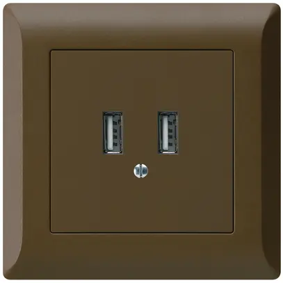Presa di carica USB INC Hager kallysto.line 240V 2400mA marrone 