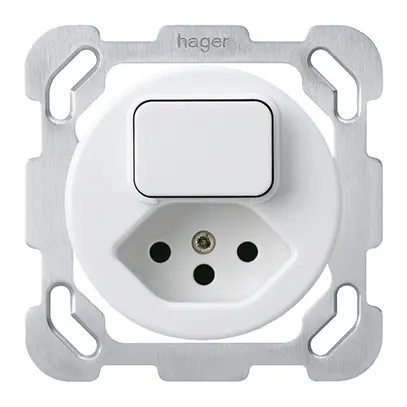 Inserto per combinazione INC I basico 3+tipo 13 bianco con placca di fissaggio 