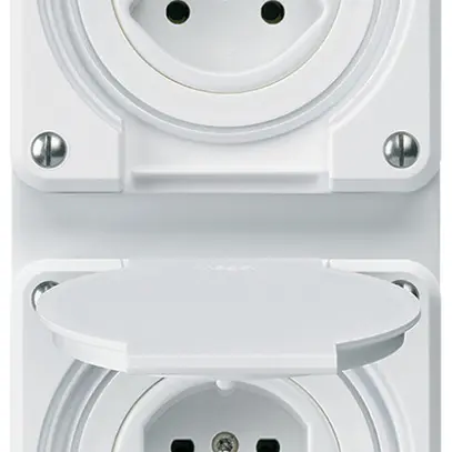 Combi INC 2×1 HA robusto 2×tipo 15 con morsetti a innesto con coperchio bianco 