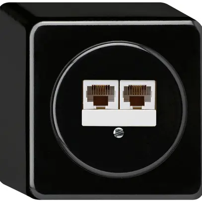 Scatola di raccordo AP basico 2×RJ45u separato nero 