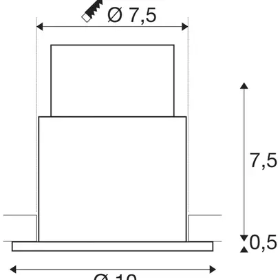 Plafonnier INC SLV VARU QPAR51 DL GU10 5W IP20/65 75mmØINC blanc/noir 