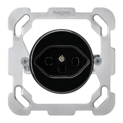Inserto per presa tipo 23 INC basico BM con placca di fissaggio nero 