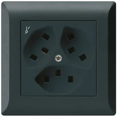 Prise ENC Hager kallysto.line 3×T23 1×S C noir 