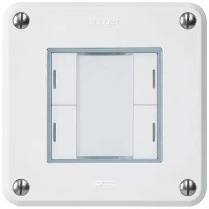 Poussoir ENC robusto C KNX 4× LED RGB s/e-link blanc 