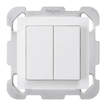Poussoir ENC kallysto 2×A-R/1P blanc avec plaque de fixation 