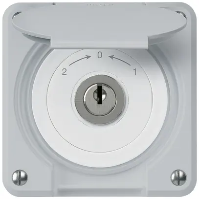 Contatto rotativo a chiave INC robusto IP55 grigio con coperchio invertitore 