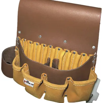 Sacoche à outils Plica en cuir sans ceinture, brun 