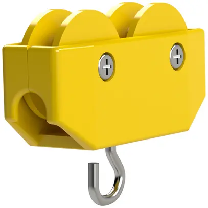 Chariot pour câble Norma typ.5/6, avec 2 poulies, jaune 