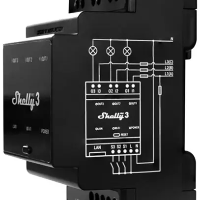 Actionneur-commutateur RF AMD Shelly Pro 3 Bt/Wi-Fi 3can 110…240V 3UM 