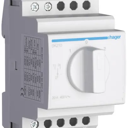 Interruttore rotativo AMD Hager 20A 400V 0 chiusura 0 apertura 1 invertitore 3UM 