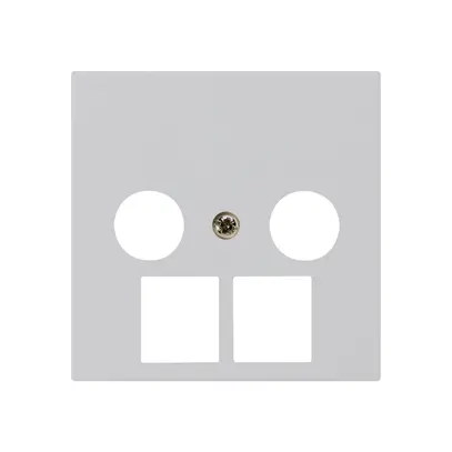 Placca frontale kallysto 2×coassiale/2×RJ45 grigio chiaro 