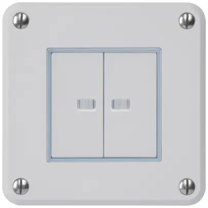 UP-Druckschalter robusto IP55 Schema 3/Drucktaster 2×beleuchtet grau 