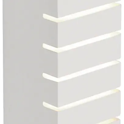 Lampada a muro SLV GL 100 SLOT, E14 40W gesso quadrato IP20 bianco 