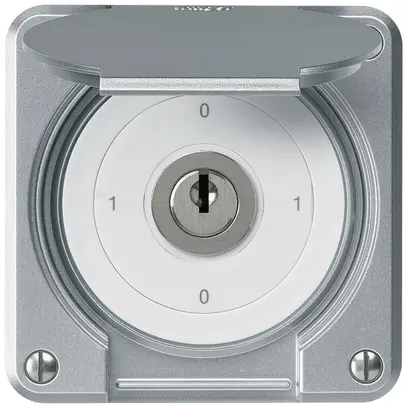 Interruttore a chiave INC robusto IP55 con copertura S0/2P alluminio 