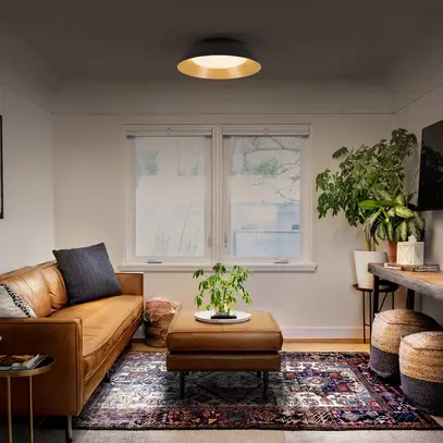 LED-Deckenleuchte LEDVANCE Orbis Alva 36W 1600lm 830 Ø505×140mm schwarz/Holz 