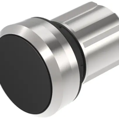 Poussoir INC EAO45, I, noir, anneau argent affleurant 