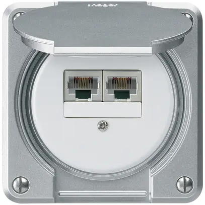 UP-Anschlussdose robusto IP55 aluminium 2×RJ45/s UKV getrennt 