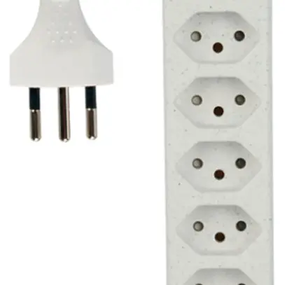 Presa multipla Re:Life 10A con interruttore ACC/CHIUS 6×T13 3×USB 1.8m bianco 