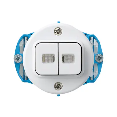 Insert pour interrupteur poussoir lum. ENC basico 1/3+3/1L blanc 