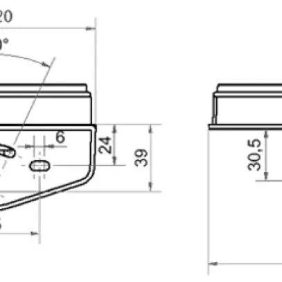 Équerre WERMA Maxi, pour colonne de signalisation, presse-étoupe, gris 