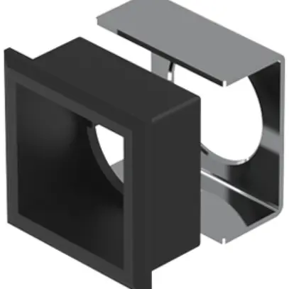 Kit de cadre frontal EAO61 24×24mm, noir 