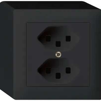 Prise AP kallysto 2×T23 noir bornes enfichables 