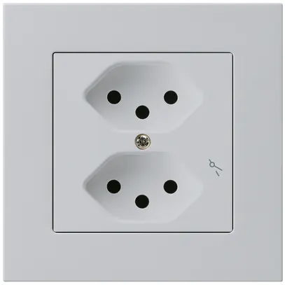 Presa INC kallysto.pro 2×T13/1 grigio chiaro con protezione bambini 