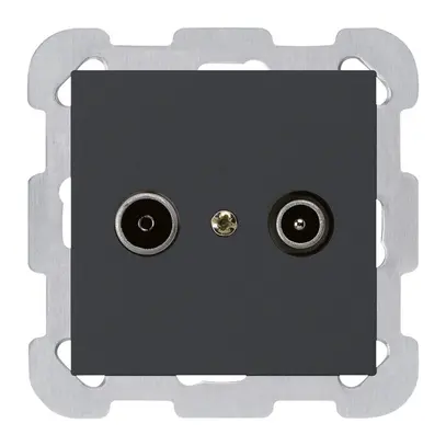 Presa di passaggio INC kallysto R/TV 19dB nero con piastra di fissaggio 