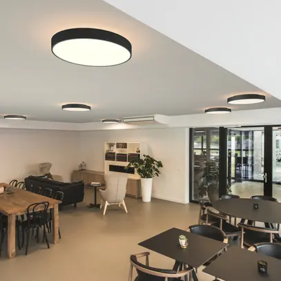 Plafonnier LED SLV MEDO PRO 60 39W 5500lm 930/940 IP50 DALI Ø600mm noir 