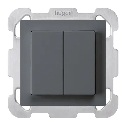 Poussoir ENC kallysto 2×A-R/1P anthracite avec plaque de fixation 
