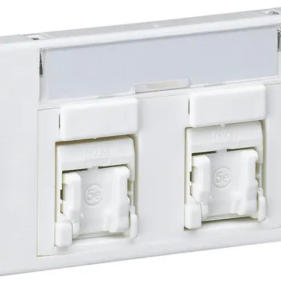 Presa FLF Hager cat.5e 2RJ45/u bianco 