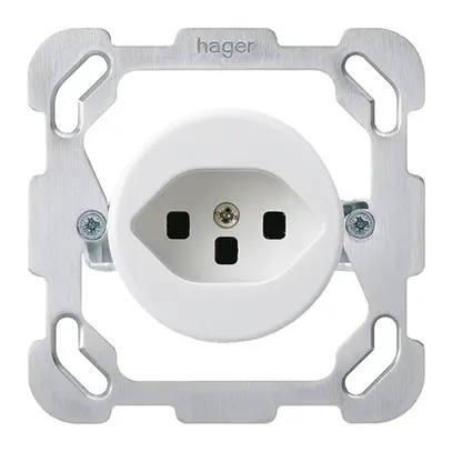 Inserto per presa tipo 23 INC basico BM con placca di fissaggio bianco 