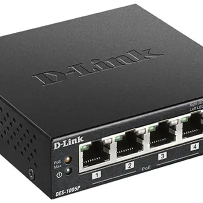 Switch D-Link DES-1005P/E, 5-port PoE+ Fast Ethernet Desktop 