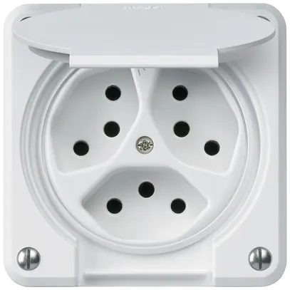 Prise ENC robusto 3×type 13/1 blanc pour combinaison 